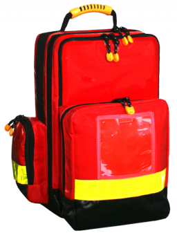 roter Notfallrucksack