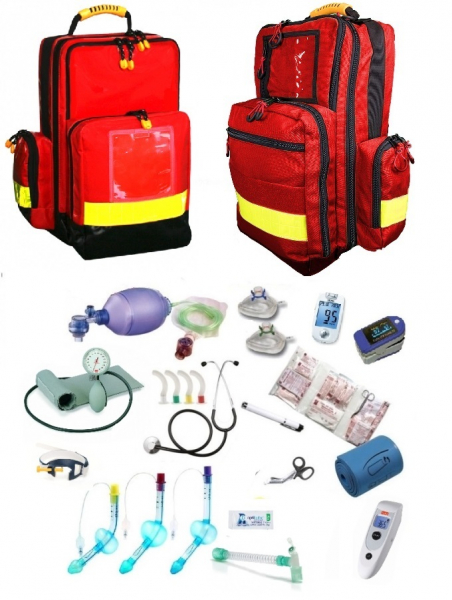 Produkt Notfallrucksack ARZT, praxisgerecht gefüllt in RORACO  Notfallrucksack BASIC, rot - RORACO